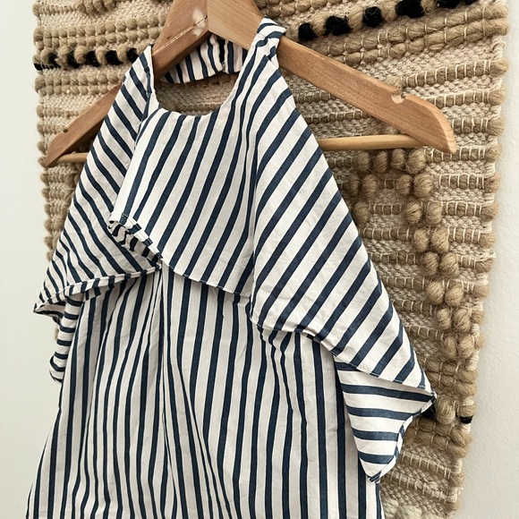 ALICE + OLIVIA| Stripe 100% Cotton Ruffle Swing Top - Picture 4 of 11